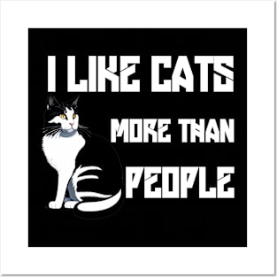 I like cats more than people Posters and Art